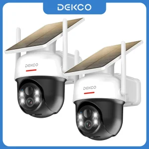 Dekco 2/4/6/8pcs Solar Wi-Fi Camera 3MP 100% Wire-Free 5000mAh Battery Two-way Audio Security Camera Wireless