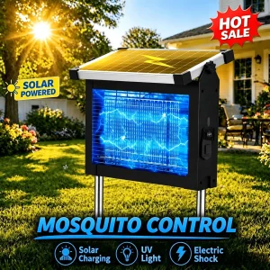 Solar Bug Zapper Outdoor, 4500V Mosquito Zapper with Panel Sensor, Waterproof Electric