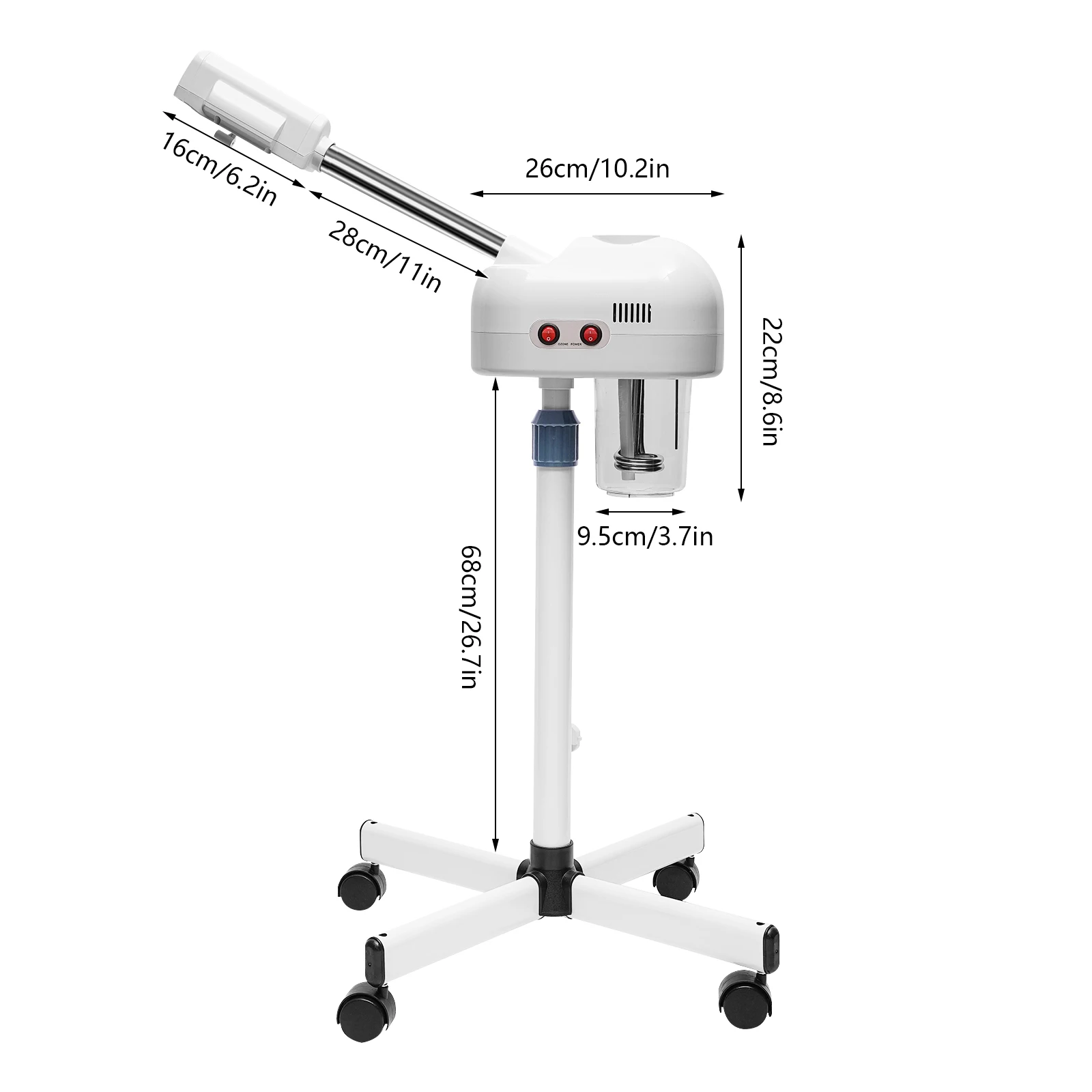 750ml Ozone Facial Steamer Height Adjustable Sprayer 360° - Image 8