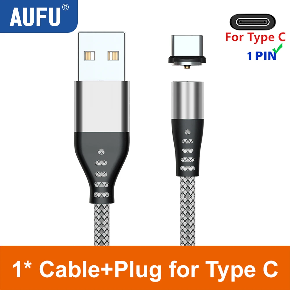 AUFU 1Pin Magnetic USB Type C Cable For iPhone Huawei - Image 13