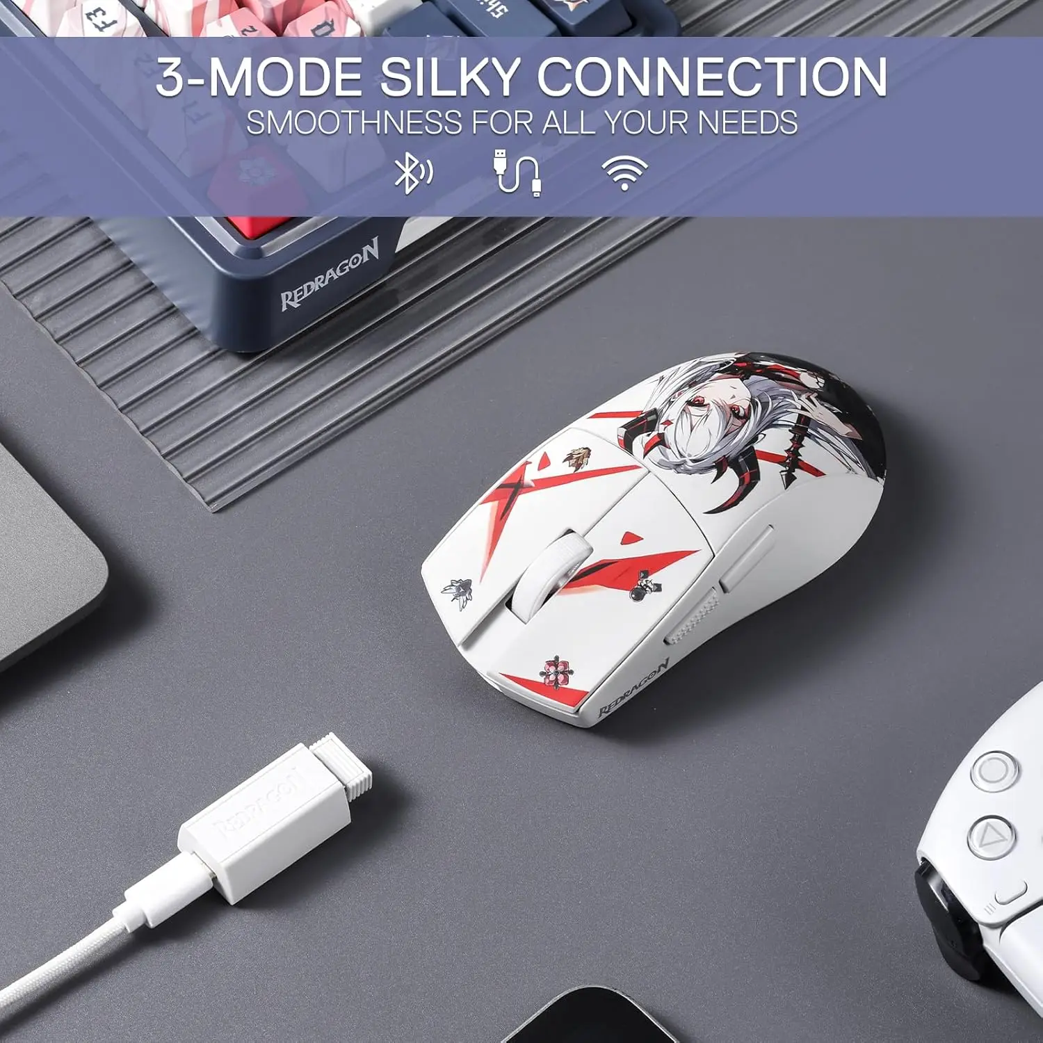 Redragon M916AK PRO 3-Mode Anime 42G Ultra-Light - Image 6
