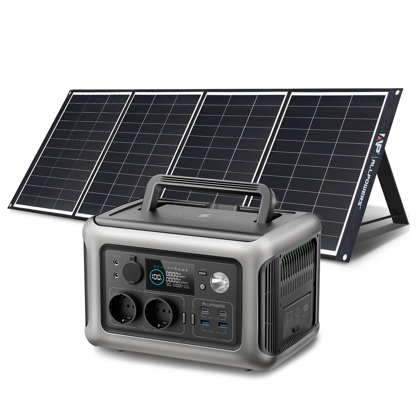 ALLPOWERS Solarpanel 100W 140W 200W Solar Energy Charger with LiFePo4 Battery 299Wh 600W Portable Power Station for Camping RV - Image 8