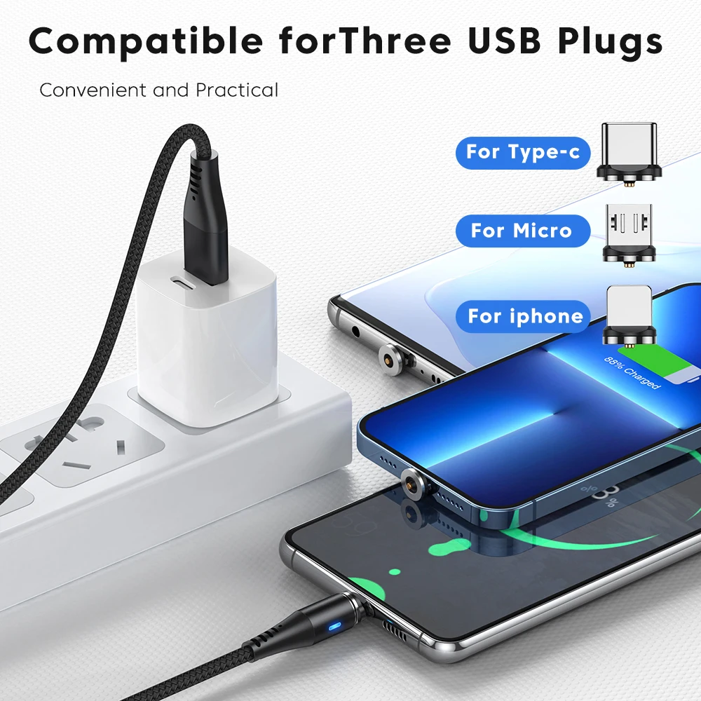 AUFU 1Pin Magnetic USB Type C Cable For iPhone Huawei - Image 5