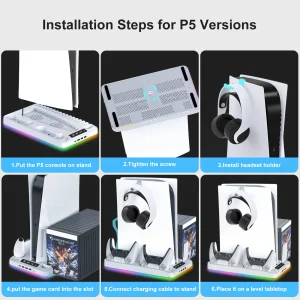 GAMINJA P58 RGB Cooling Stand For PS5 - Thumbnail Image 6