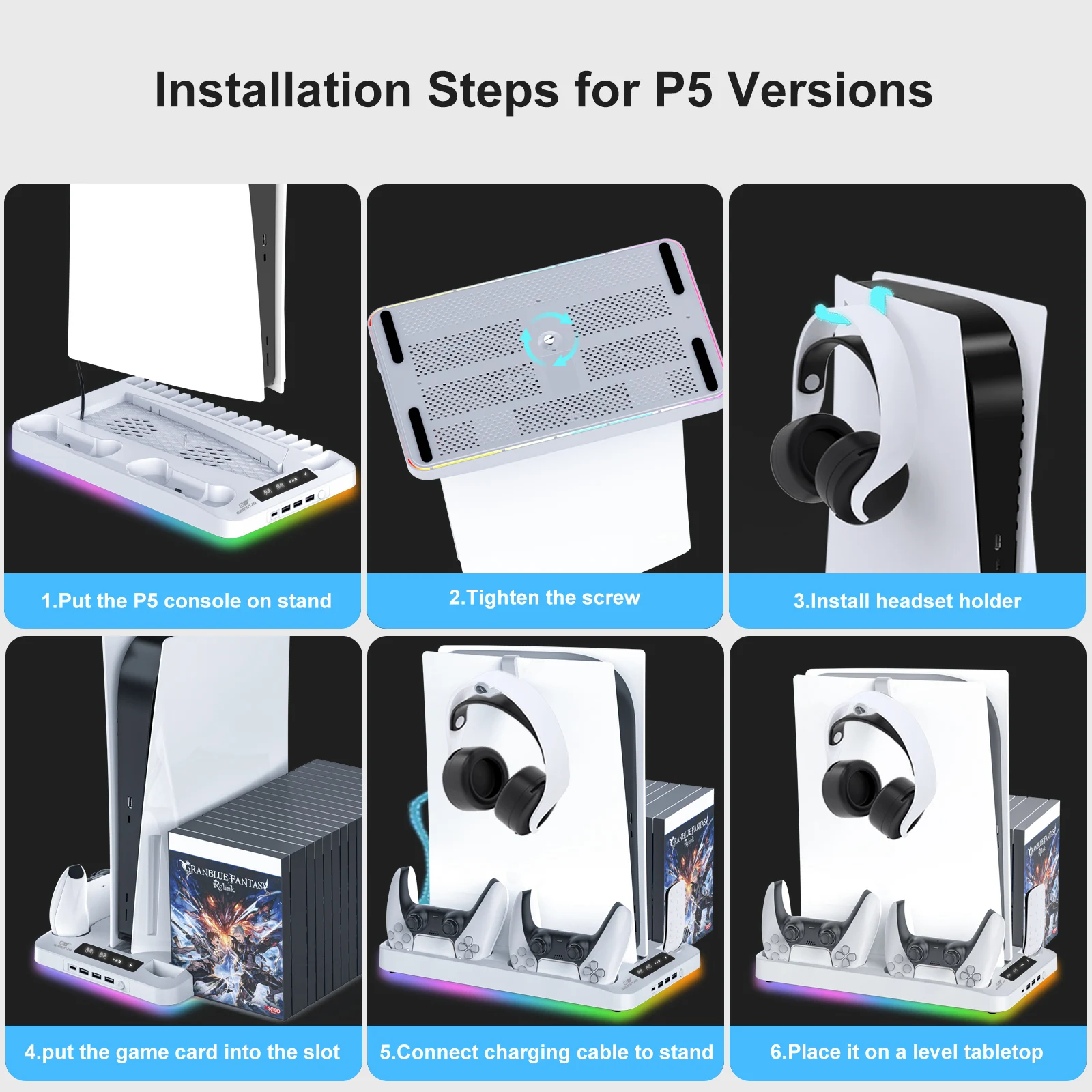 GAMINJA P58 RGB Cooling Stand For PS5 - Image 6