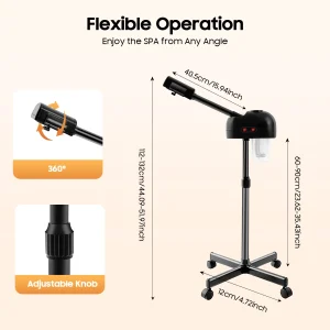 750ml Ozone Facial Steamer Height Adjustable Sprayer 360° - Thumbnail Image 3