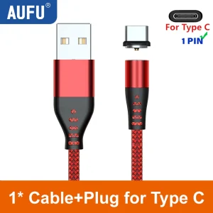 AUFU 1Pin Magnetic USB Type C Cable For iPhone Huawei - Thumbnail Image 17