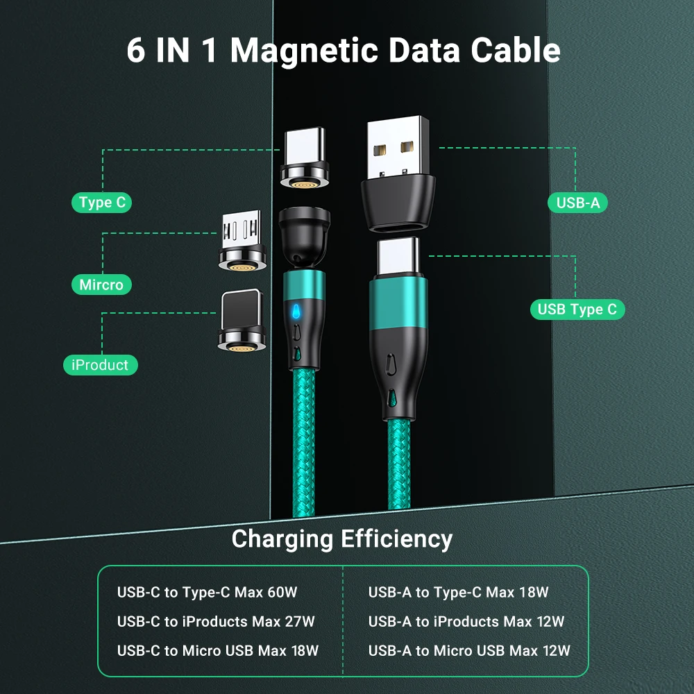 AUFU Magnetic USB C Cable PD60W USB C to Type C Fast Charger - Image 6
