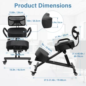 Kneeling Chair with Back Support - Thumbnail Image 2