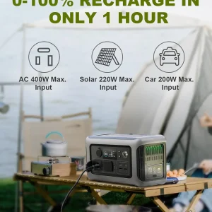 ALLPOWERS Solarpanel 100W 140W 200W Solar Energy Charger with LiFePo4 Battery 299Wh 600W Portable Power Station for Camping RV - Thumbnail Image 6
