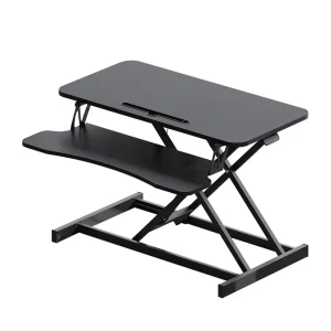 32" Modern Height Adjustable Desk Converter, Sit Stand Dual Monitor & Laptop Workstation - Thumbnail Image 9