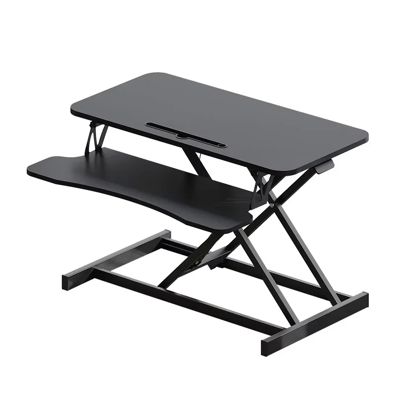 32" Modern Height Adjustable Desk Converter, Sit Stand Dual Monitor & Laptop Workstation - Image 9