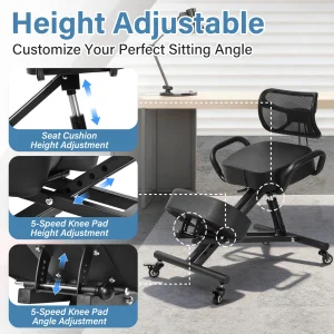 Kneeling Chair with Back Support - Thumbnail Image 3