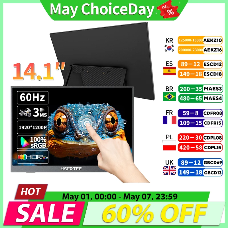 14.1 inch Portable Monitor 10-Point Touchscreen - Image 1