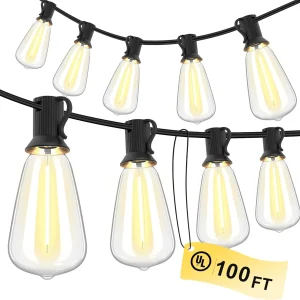 150FT LED Outdoor String Lights Waterproof Patio Lights Shatterproof ST38 - Thumbnail Image 8