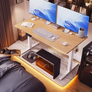 MCQ Electric 63x24 Inch Standing Office Computer Desk Ergonomic Height Adjustable Gaming Table - Thumbnail Image 9