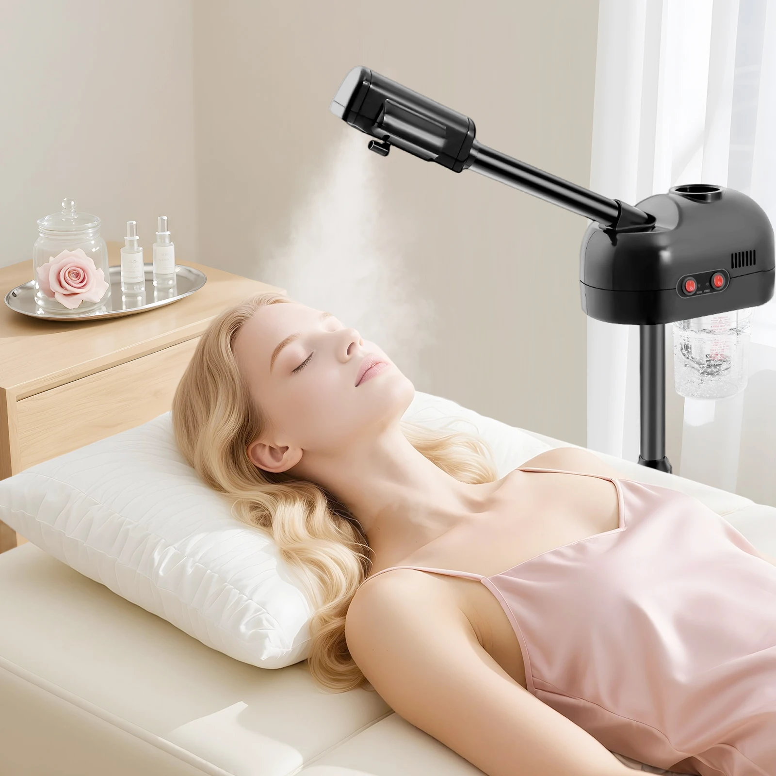 750ml Ozone Facial Steamer Height Adjustable Sprayer 360° - Image 1