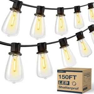 150FT LED Outdoor String Lights Waterproof Patio Lights Shatterproof ST38