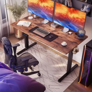 MCQ Electric 63x24 Inch Standing Office Computer Desk Ergonomic Height Adjustable Gaming Table - Thumbnail Image 8