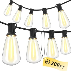 150FT LED Outdoor String Lights Waterproof Patio Lights Shatterproof ST38 - Thumbnail Image 7