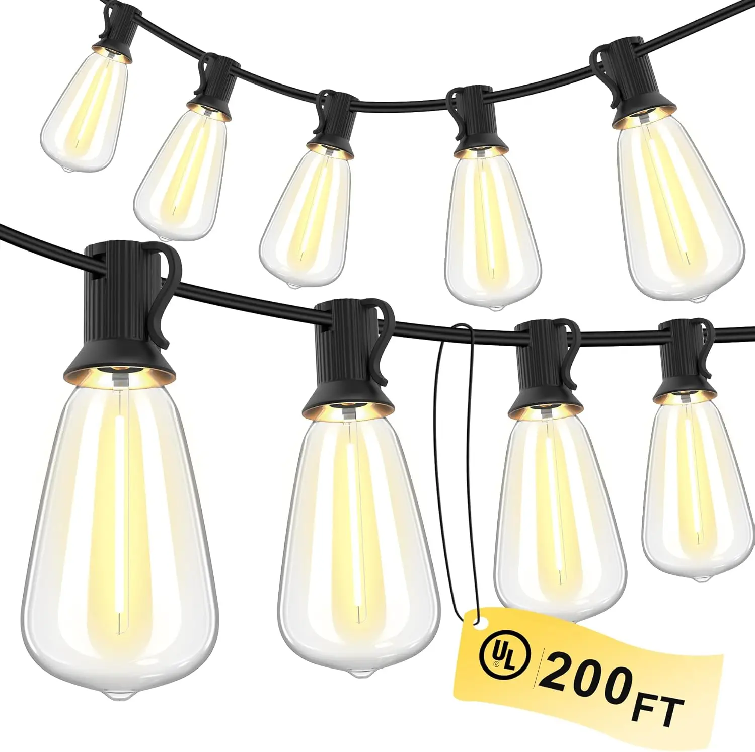 150FT LED Outdoor String Lights Waterproof Patio Lights Shatterproof ST38 - Image 7