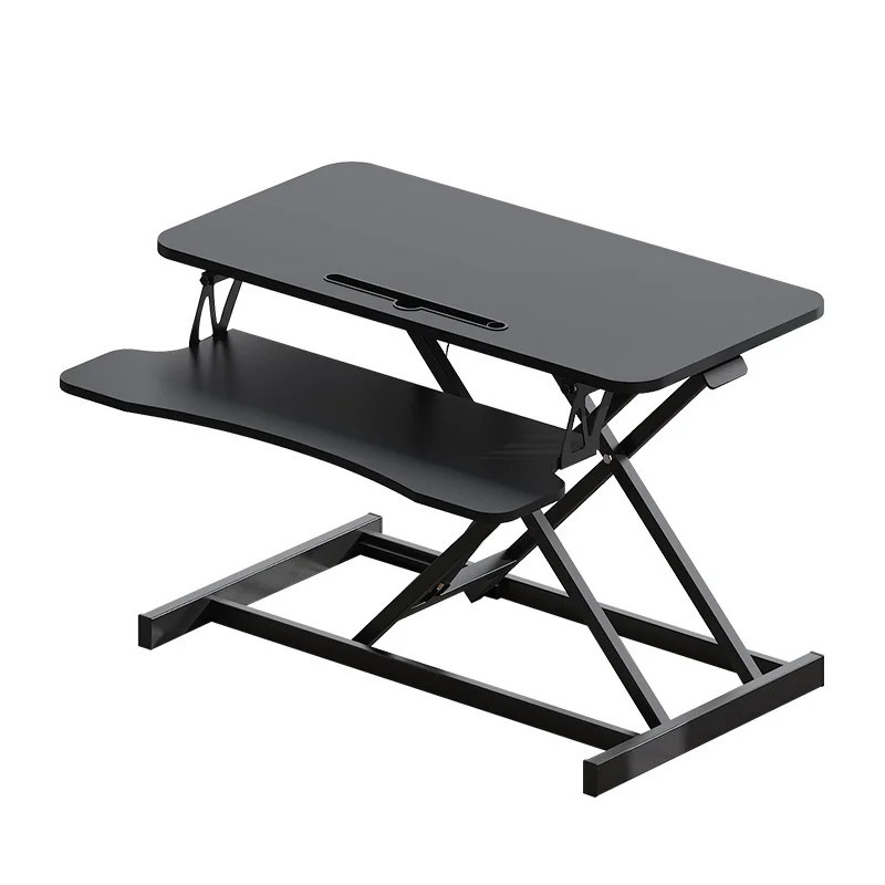 32" Modern Height Adjustable Desk Converter, Sit Stand Dual Monitor & Laptop Workstation - Image 6