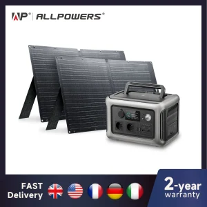 ALLPOWERS Solarpanel 100W 140W 200W Solar Energy Charger with LiFePo4 Battery 299Wh 600W Portable Power Station for Camping RV - Thumbnail Image 2